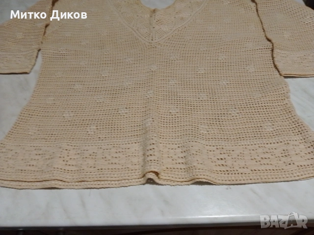 Вълнен елек и вълнена фанела 2бр. ръчно правени уникат нови размер Л женски, снимка 12 - Жилетки - 54822694