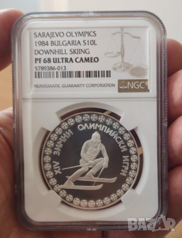 10 лева 1984 Сараево NGC PF 68 ULTRA CAMEO 