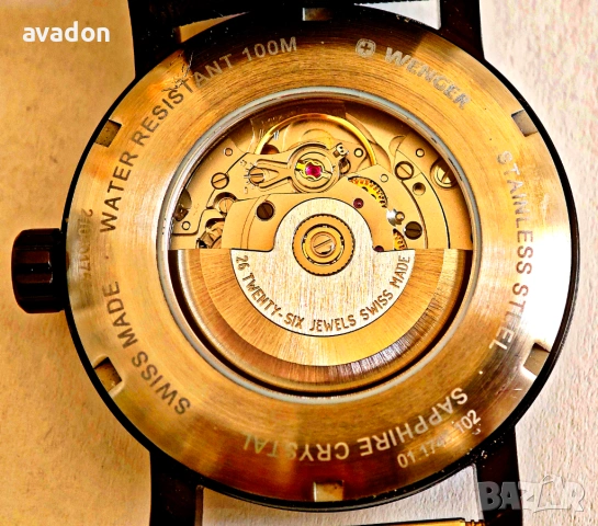 WENGER automatic 26 jewels Swiss Made sapphire wr 100m, снимка 7 - Мъжки - 54111513
