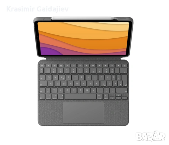 Logitech Combo Touch, Докинг станция с клавиатура за Apple iPad Air 4/Air 5 10.9" сив, DE, снимка 2 - Таблети - 54955241