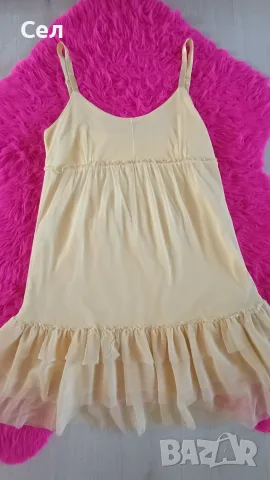 Жълта рокля С-М, снимка 2 - Рокли - 55616488