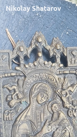 Стара бронзова икона, снимка 6 - Икони - 55066699
