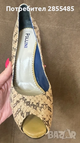 Оригинални Pollini обувки от естествен питон - Made in Italy - Nº39, снимка 3 - Дамски обувки на ток - 54500994