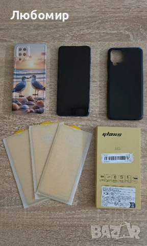 Samsung A12 + 5 подаръка с 2 SIM (син)