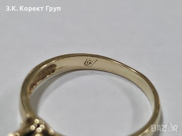 Дамски златен пръстен 14К 585 / 2,19 гр., снимка 6 - Пръстени - 54384643