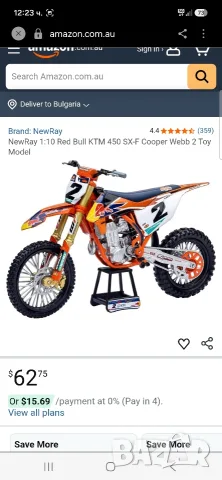 колекционерски метален модел на мотоциклет KTM 450 SX-F