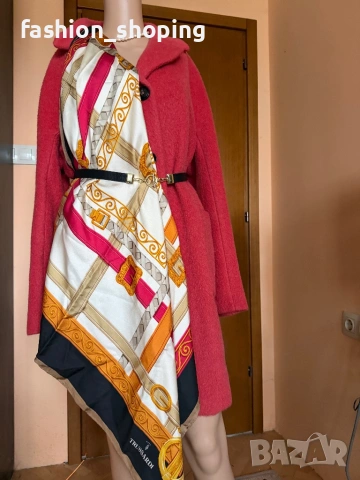 Палто Weekend Max Mara, цвят корал, размер 46 IT, снимка 17 - Палта, манта - 39359810