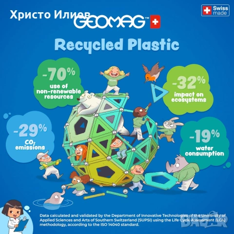 Mагнитен конструктор Geomag Classic 114 части, снимка 7 - Конструктори - 54201814