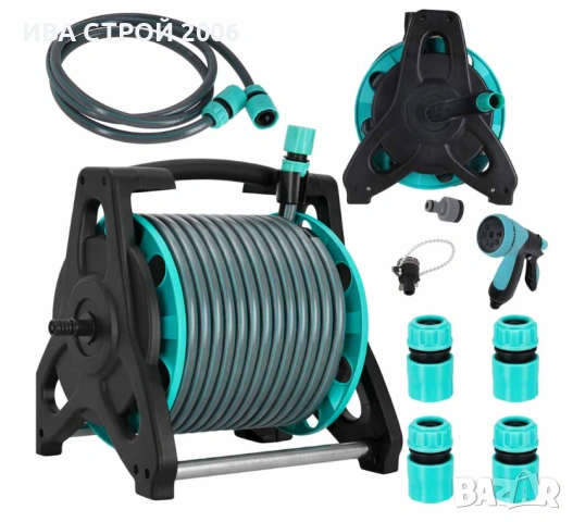 Градински маркуч 30 м на макара с пистолет | Автоматична система за поливане