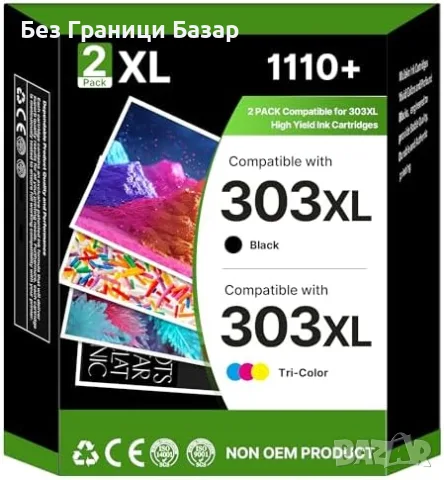 Нови 303XL мастила за HP Envy Photo Tango, черно и цветно, 2 броя тонер принтер печат