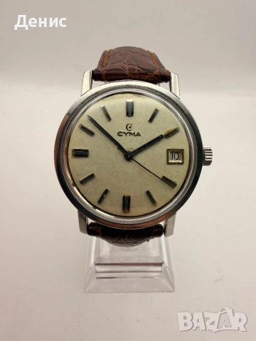 Cyma Navystar Date Vintage Swiss - Рядьк швейцарски часовник, снимка 3 - Мъжки - 54893939