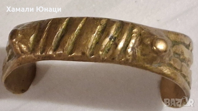 Старинна ръчно направена гривна рогатка, снимка 2 - Антикварни и старинни предмети - 54754351