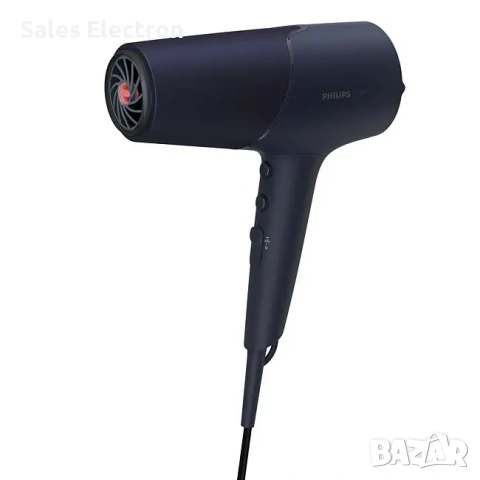 Продавам нов Сешоар, Philips BHD510/00, 2300W, 3 температури, технология ThermoShield, тъмносин, снимка 3 - Сешоари - 54169194