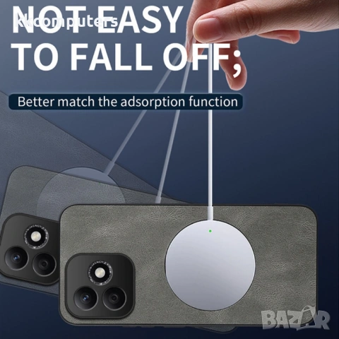 WANLONFENG SD Магнитен Калъф за Honor 600 Lite 5G - PC+TPU, Nappa текстура, 2 стъкла, 4 цвята, снимка 6 - Калъфи, кейсове - 54226445