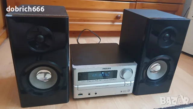 Аудио уредба Philips USB CD FM Aux с тонколони 25 евро