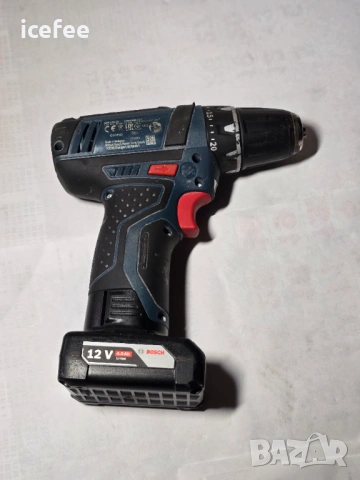 Bosch GSR 12V-15 малък винтоверт с 4 ah батерия и зарядно, снимка 4 - Винтоверти - 54318624