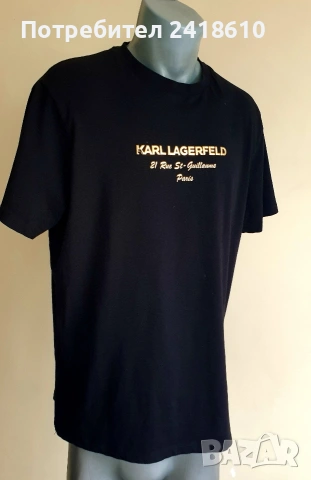 Karl Lagerfeld Stretch Cotton Mens Size L / XL  ОРИГИНАЛ! Мъжка Тениска!, снимка 4 - Тениски - 54205271