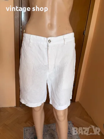 Мъжки бермуди Zara(къси панталони) 100 % лен, размер XL, снимка 3 - Къси панталони и бермуди - 55323643