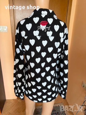 Риза с десен сърца Desigual, размер М, снимка 4 - Ризи - 54461502
