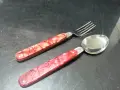 Ретро сгъваеми вилица и лъжица Петко Денев , снимка 2