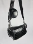 Нова дамска чанта Steve Madden MAXIMA Black Croc с портмоне, снимка 2