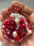 Уникална брошка Handmade - Нар с естествени перли , снимка 4