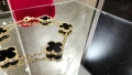 Van Cleef & Arpels VCA 5 Motifs Gold Black Onyx Vintage Alhambra Дамска Гривна, снимка 3
