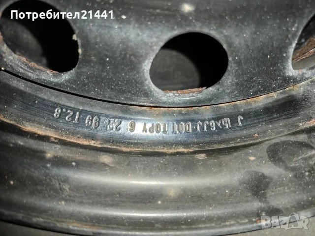 5х114,3 15 Continental 195/65 зимни, снимка 3 - Гуми и джанти - 55695372