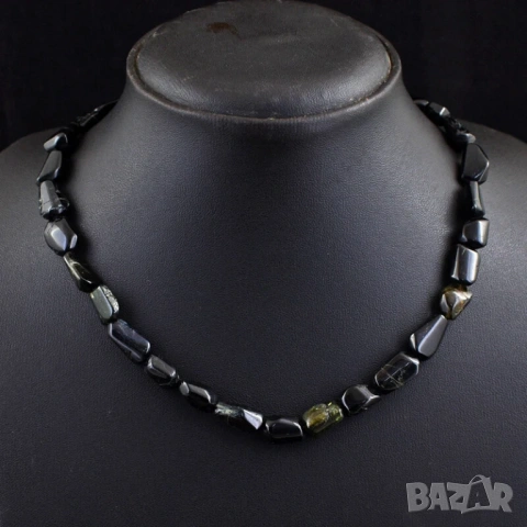 Гердан от черен турмалин 221 карата, снимка 3 - Колиета, медальони, синджири - 54280211