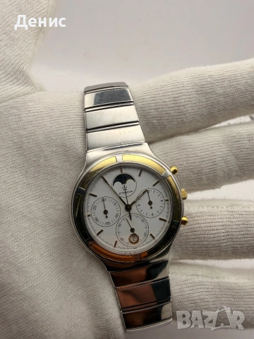 Eterna Air Force Moonphase Chronograph – 18K Gold & Steel | Rare 1990s Swiss Watch, снимка 7 - Мъжки - 54894156