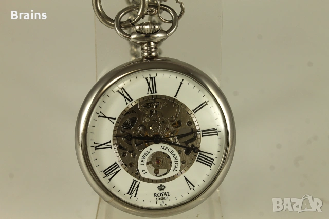 Английски Джобен Часовник ROYAL LONDON Skeleton, снимка 2 - Джобни - 55276647