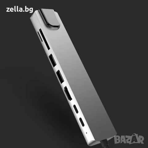 USB-C хъб 8 в 1, HDMI 4K 30Hz, RJ45 100Mbps, PD 87W, USB 3.0 за MacBook, Dell, Lenovo 10305, снимка 12 - Друга електроника - 54663317