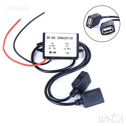 Step Down модул 12V 24V 36V 48V към 5V 3A USB – DC-DC конвертор за автомобил, соларни системи 10374, снимка 7 - Друга електроника - 54685124