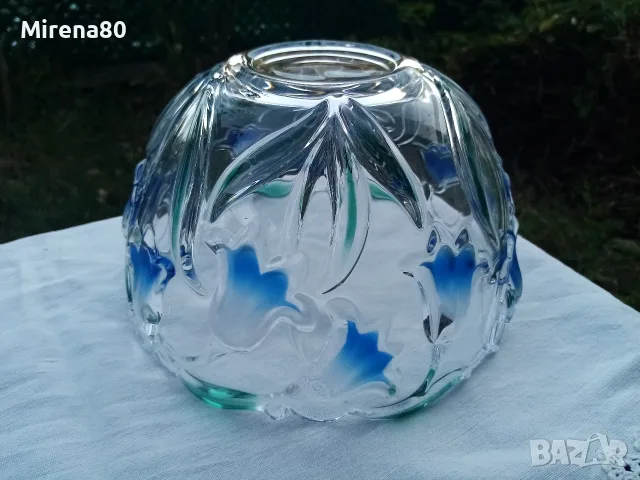 * Walther Glass * - кристална фруктиера, снимка 4 - Чинии - 55495196