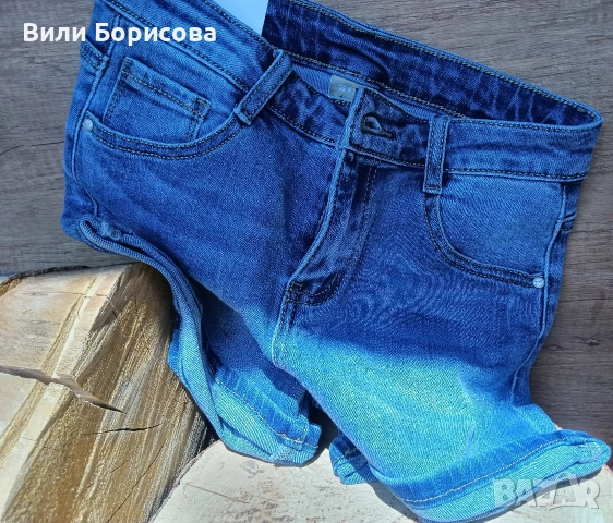 Деним къси дамски панталони с бродирано мече- свежо допълнение към летният аутфит, снимка 3 - Къси панталони и бермуди - 54482037