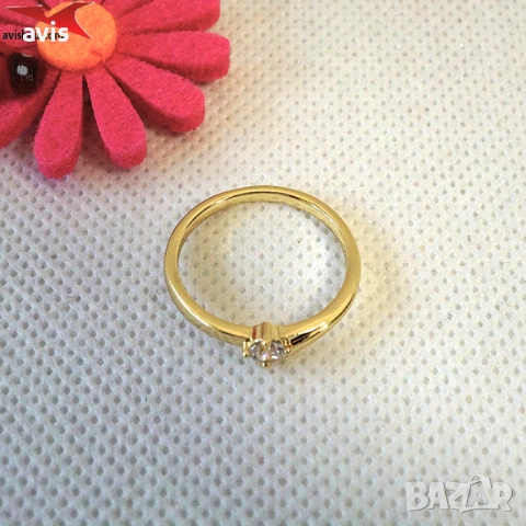 Пръстен с 14К златно покритие 224898, снимка 4 - Пръстени - 54349991