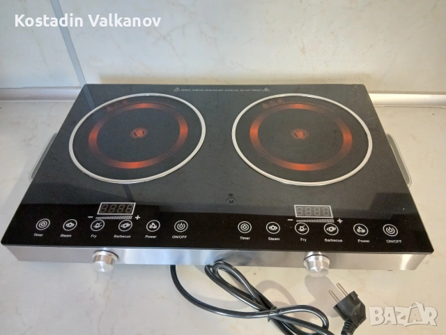 Преносим керамичен котлон 2 зони , снимка 2 - Котлони - 54479484