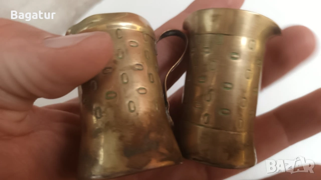 Възрожденски бронзови,мерки,чашки за алкохол,царски,кръчмарски, снимка 8 - Антикварни и старинни предмети - 54044258