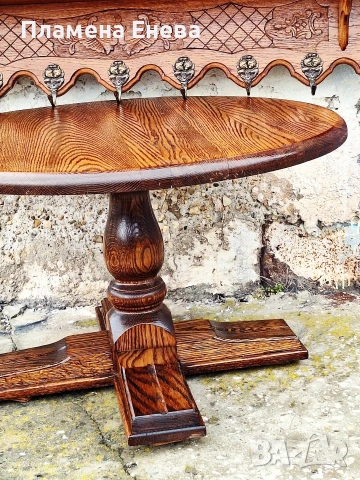 Кръгла масивна холна масичка, снимка 2 - Маси - 54025532