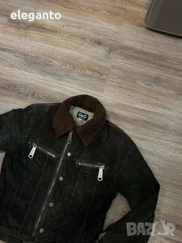 Оригинално мъжко Vintage 90'с яке D&G Dolce e Gabbana  Ribbed corduroy Jacket , L размер , снимка 4 - Якета - 54580715