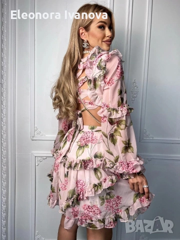 Рокля шифон Fleur LBD ХС р-р, снимка 2 - Рокли - 54866277