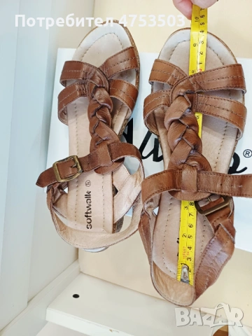 Softwalk кафяви сандали от естествена кожа 3 7, снимка 7 - Сандали - 54368494