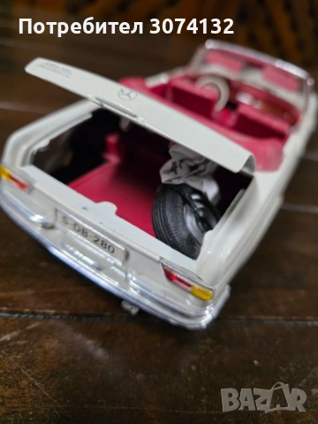 Колекционерска количка Mercedes Benz 280 SE 1961, снимка 3 - Колекции - 54555828