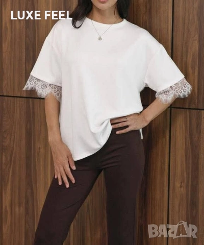 ✨Дамски Тениски с Дантела , снимка 3 - Тениски - 54113167