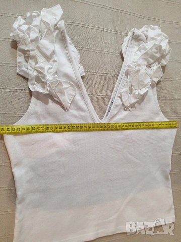 Разкошна бяла блуза на ZARA р-р 28, снимка 4 - Корсети, бюстиета, топове - 54381491