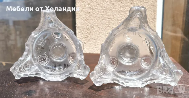 Двойка свещници Val Saint Lambert, снимка 8 - Антикварни и старинни предмети - 55294201