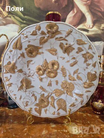 Антикварно парадно плато (Prunkschale) - Meissen, 1. Wahl, Knaufzeit (1880-1890 г.)