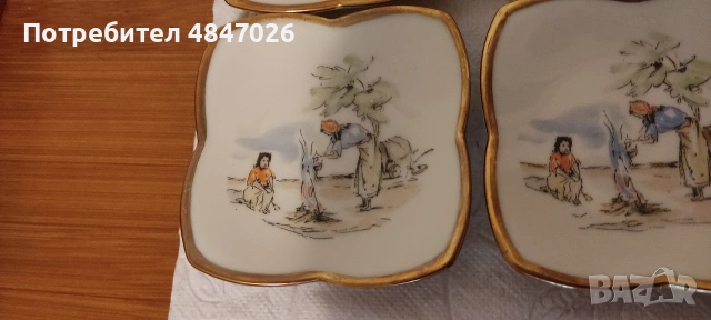 Порцеланови чинийки Alka Kunst Bavaria 6бр, снимка 4 - Колекции - 54857582
