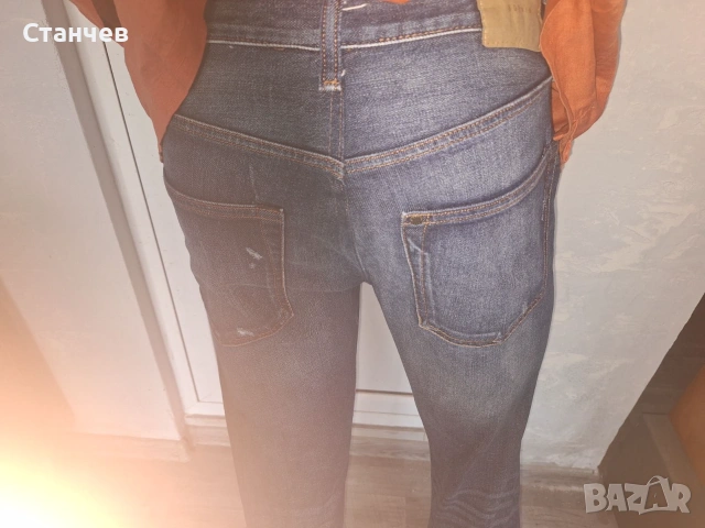 Оригинални мъжки дънки H&M Slim Straight &Denim, размер 32, снимка 2 - Дънки - 54980408
