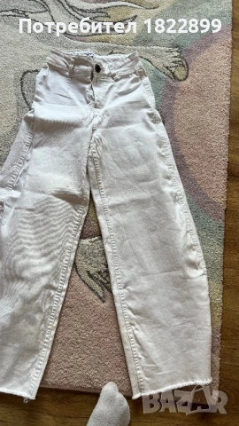 Детски бели дънки тип чарлстон BERSHKA